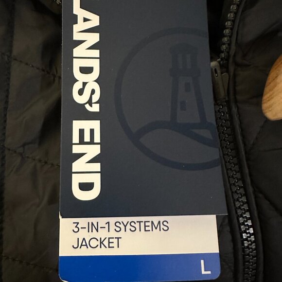 Lands' End Women's 3-in-1 Systems Jacket & Vest Size L Black Water Resistant NEW - Picture 11 of 15